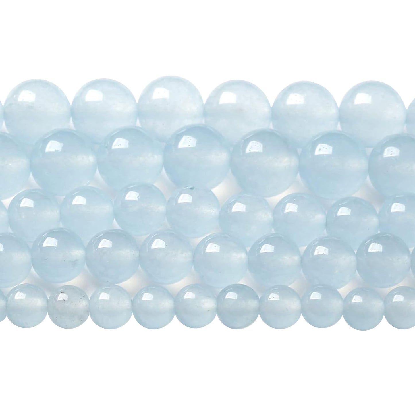10MM 36PCS Natural Stone Light Blue Chalcedony Loose Beads for Jewelry Making DIY Bracelet Necklace…