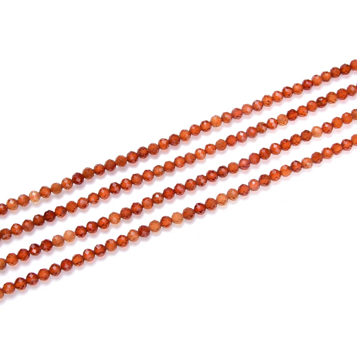 Adabele 30 Inch Natural Orange Spessartite Garnet Healing Gemstone 4mm (0.16 Inch) Tiny Small Faceted Round Loose Beads Stone Spacer (180-200pcs) GK4-23