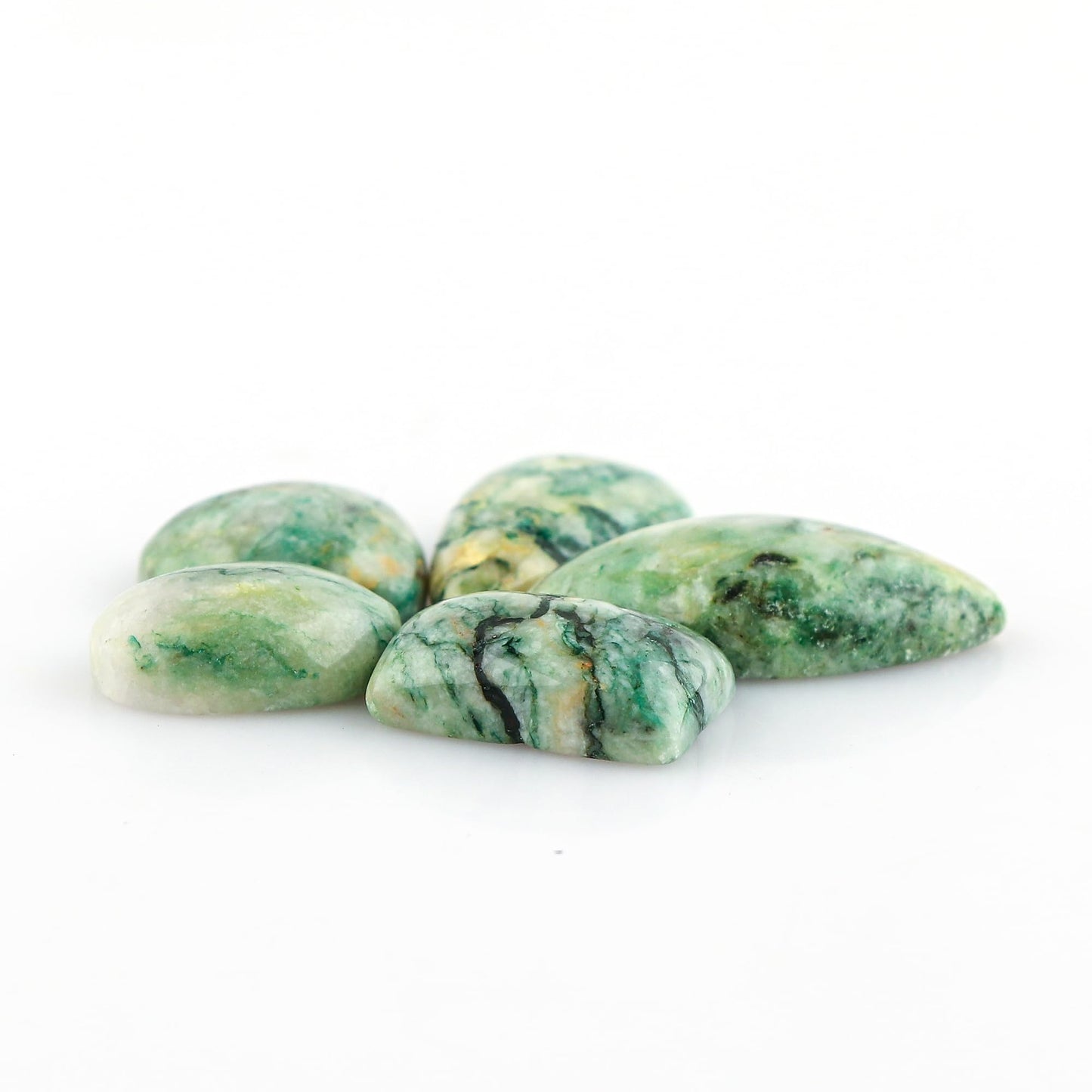 CRYSTALINES (5pcs) Natural Dolomites Gemstone, Bulk Loose Cabochon for Jewelry Making, Polished Stones Supplies, Wicca & Reiki Healing Crystals, Wire Wrapping, Decoration, Gem Collection