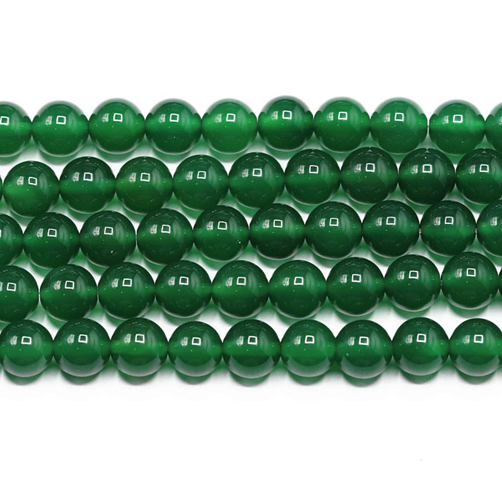 PLTbeads Gorgeous Green Agate Natural Gemstone Loose Beads 6mm Smooth Round Approxi 15 inch DIY Bracelet Necklace for Jewelry Making