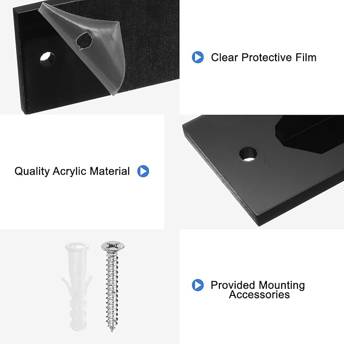 uxcell 4 Pcs Sword Holder Wall Mount Sword Racks Acrylic Wall Sword Display Hanger with Mounting Tools for Knife Martial Arts Sword Placement Display, Clear