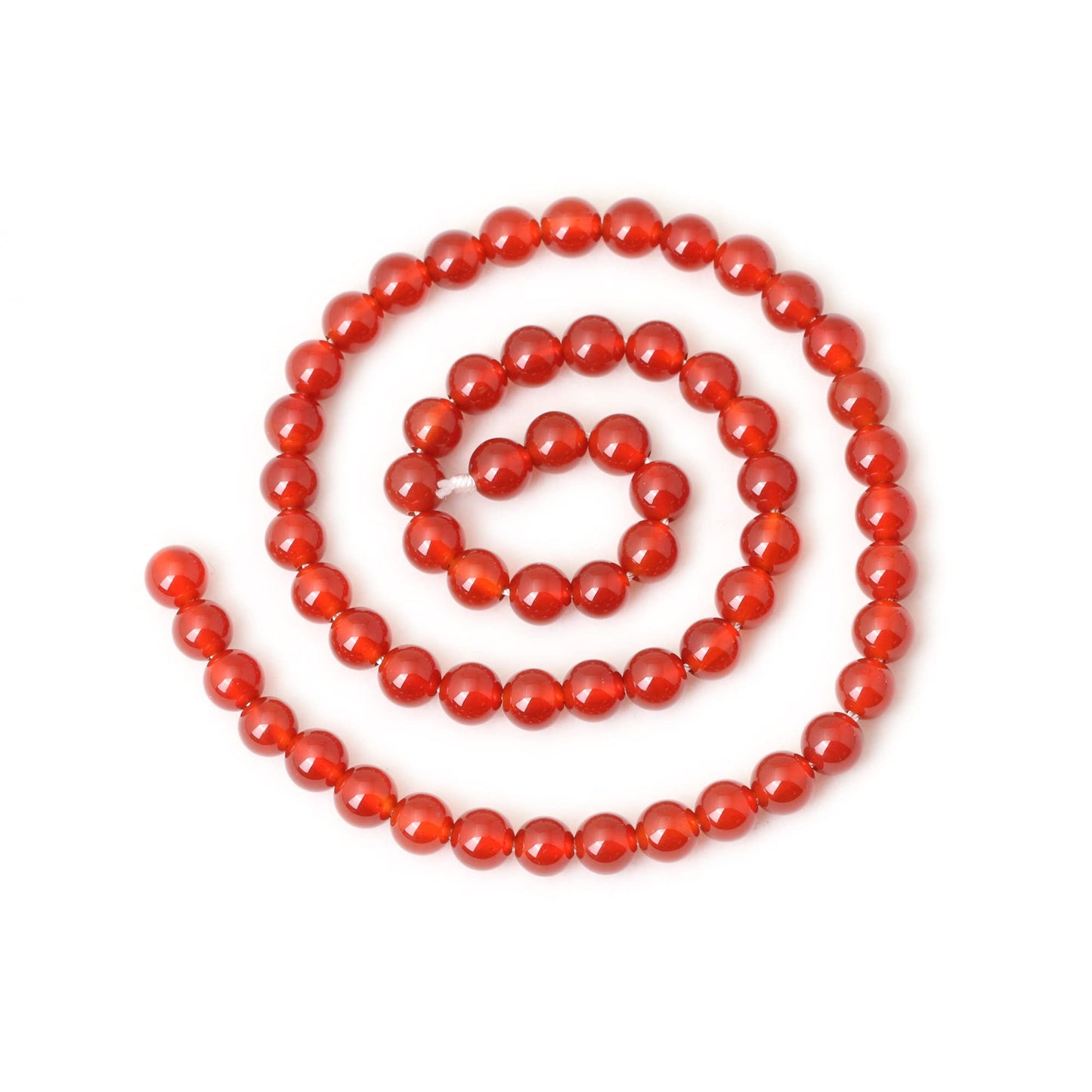 CHEAVIAN 60PCS 6mm Natural Red Agate Gemstone Round Loose Beads for Jewelry Making 1 Strand 15"