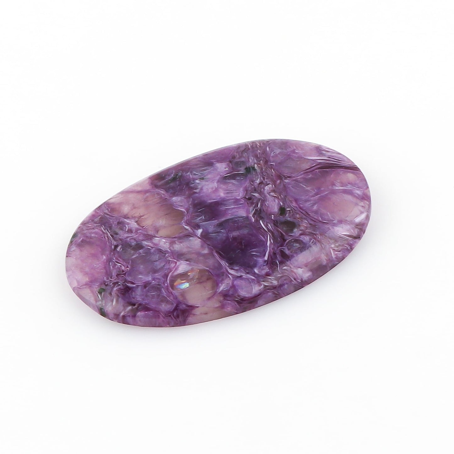 CRYSTALIS Wholesale Natural Charoite Oval Loose Gemstone Bulk Cabochons Jewelry Making Supply, Chakra Healing Polished Stones, Wire Wrapping, DIY, Gem Collection, 1pcs, 35mm+