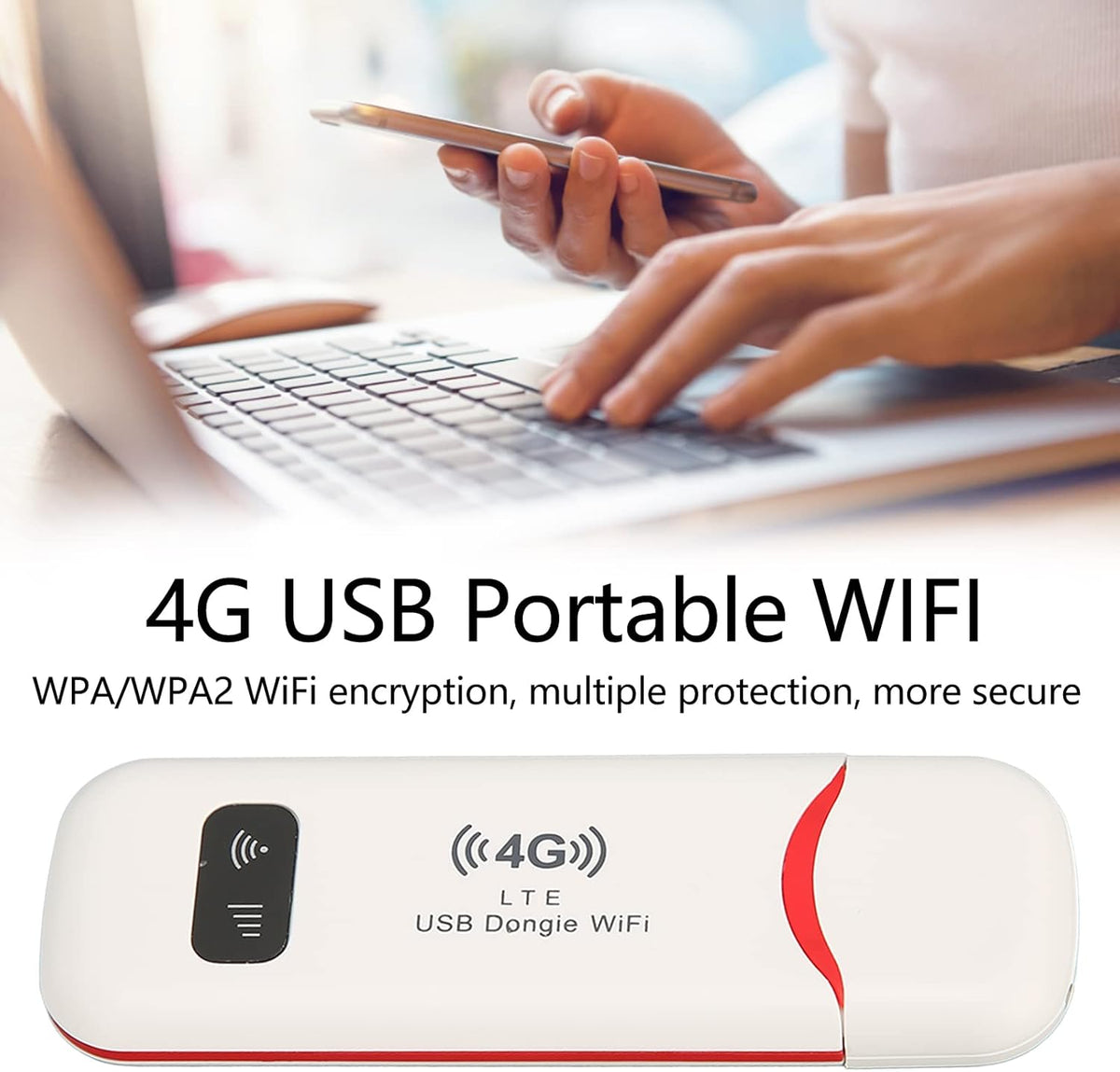 Yoidesu 4G 10 LTE USB Modem, Portable Router Mobile Internet Devices for Home Travel Office, Mobile Hotspot Network