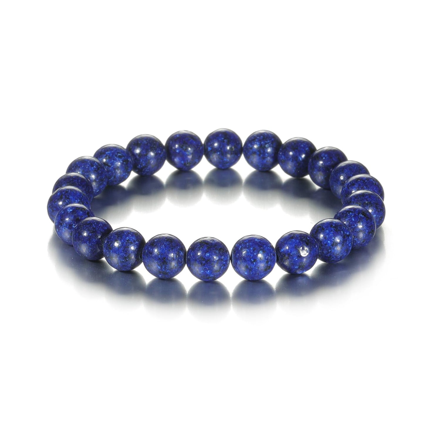 Udolfly Womens Crystal Beaded Bracelets for Women Men Protective Energy Bracelet Natural Gemstone Bead Bracelet 8mm Lapis