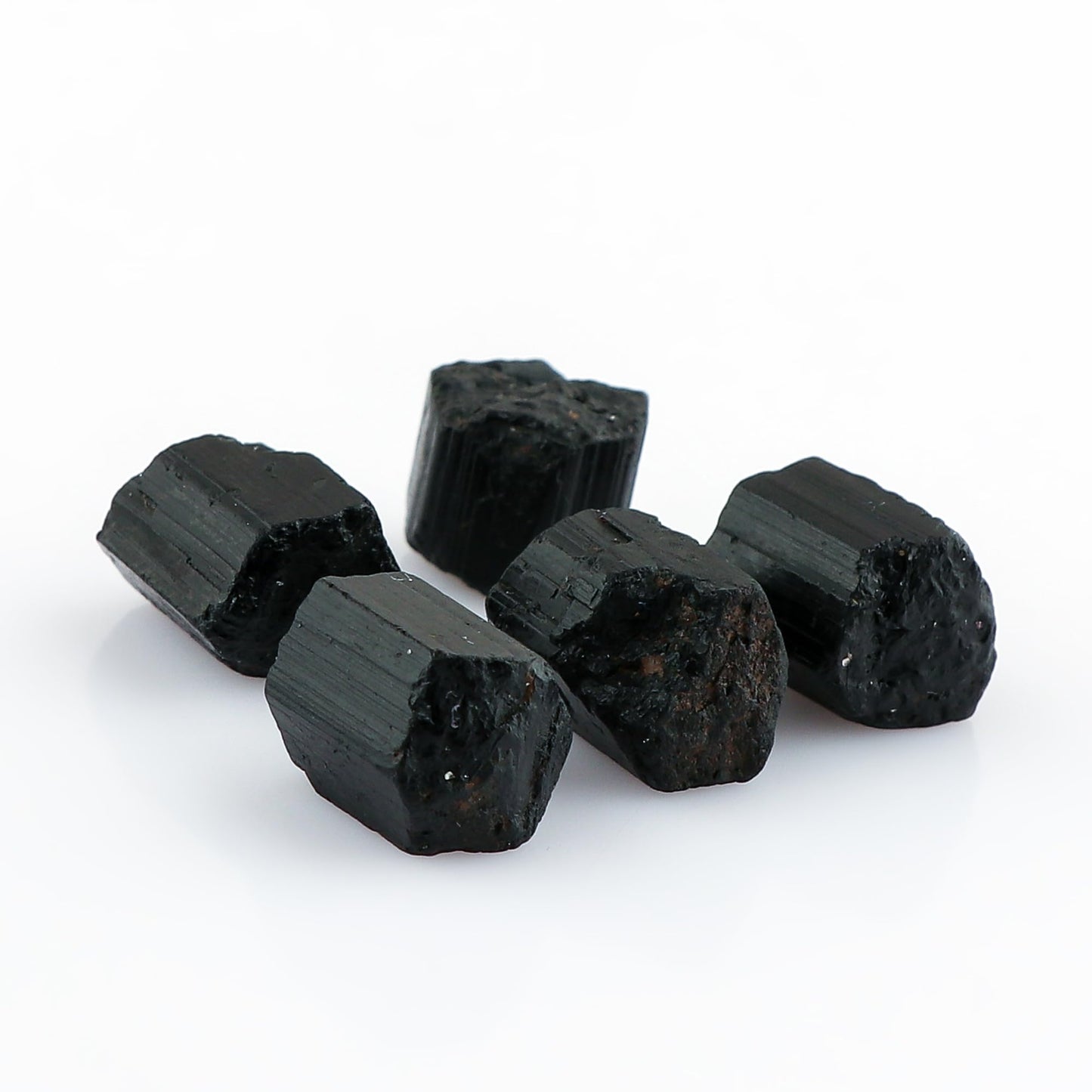 CRYSTALINES 5pcs, Natural Raw Black Tourmaline Gemstone, Untreated Crystals Rough Stone, DIY Crafting-Jewelry Making, Bulk Loose Supplies, Birthstone, Wire Wrapping, Gem Collection