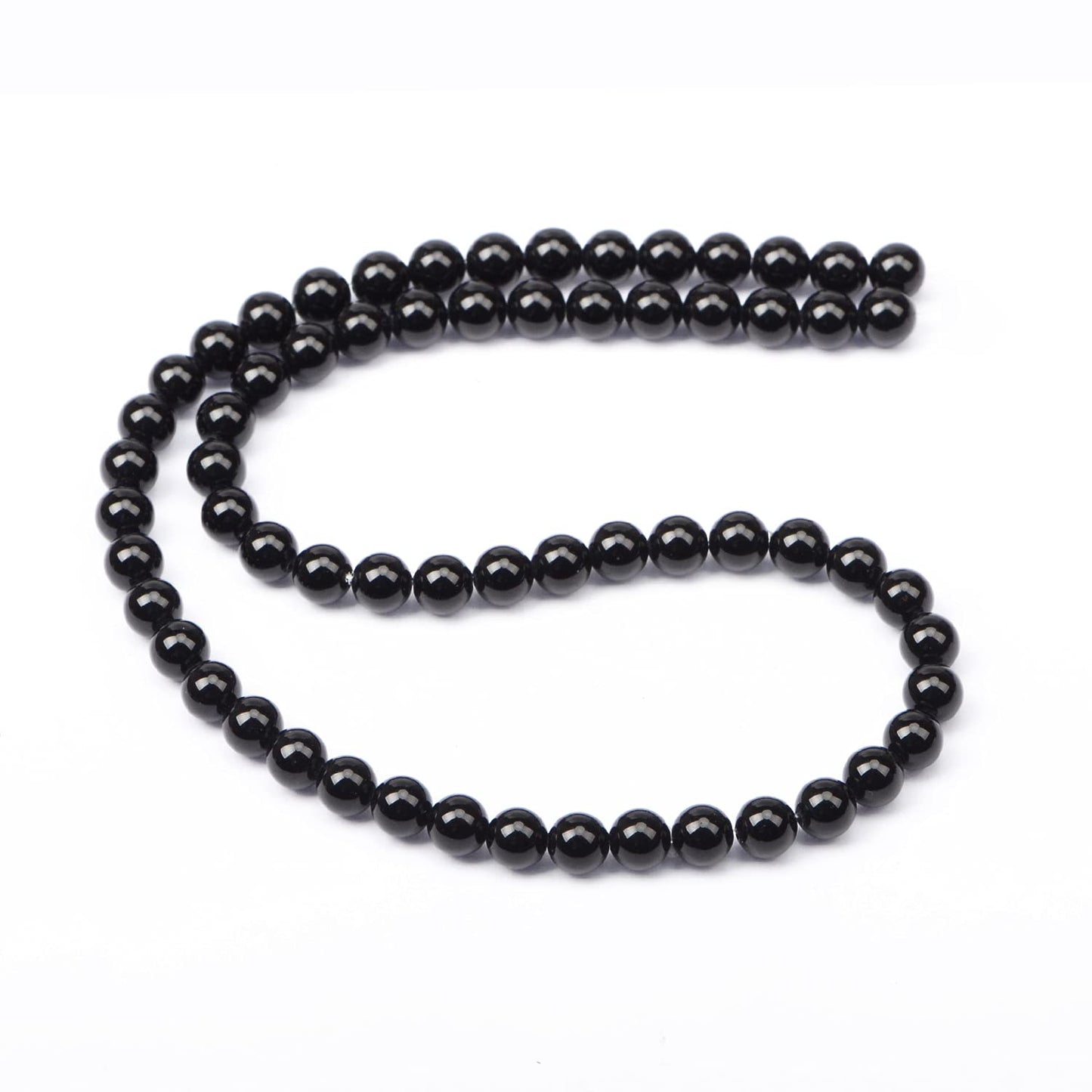 AD Beads Natural Gemstone Round Loose Beads 15" for Bracelet Necklace Earrings Jwelery Making Crafts DIY (4mm, Black Onyx)