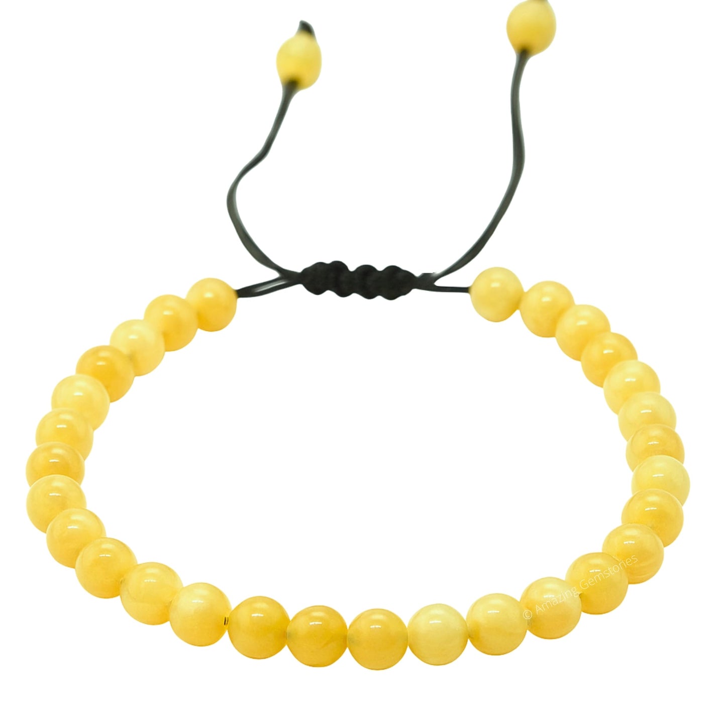 Amazing Gemstone Yellow Calcite Anklet Ankle Bracelets for Women - Waterproof Beaded Healing Crystal Anklets, Plus Size Chakra Gemstone Bead Anklet (Stretchy Adjustable - Plain)