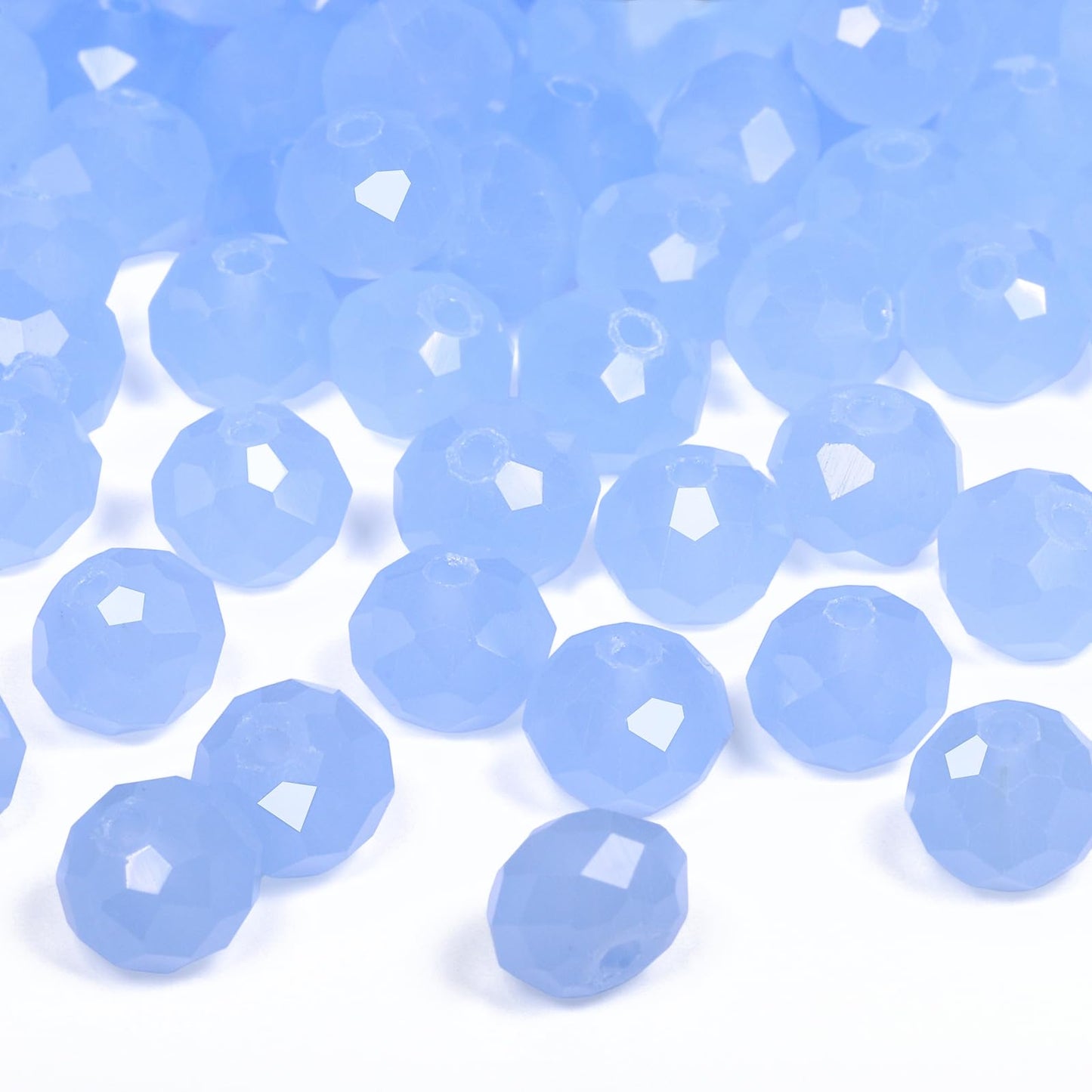 NITOPUPU 500pcs 6mm Crystal Glass Beads for Jewelry Making Faceted Rondelle Flat Porcelain Beads for Bracelets Necklace Earrings DIY Crafts (Blue Porcelain Bead)
