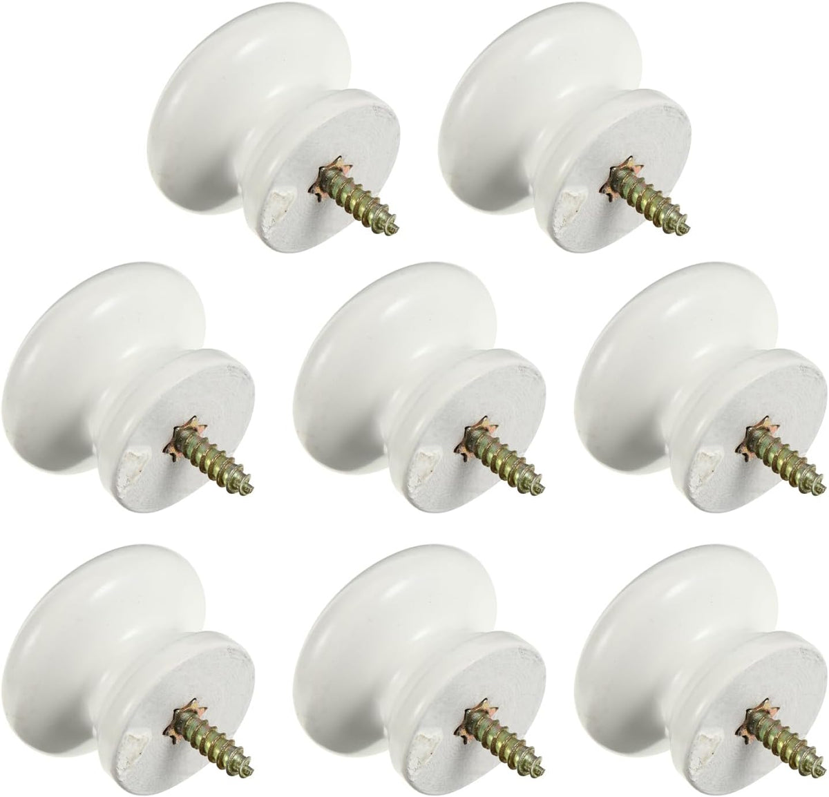 Uonlytech Cabinet Knobs - 8Pcs Self-Tapping Solid Wood Round Handles for Easy Installation | Durable Furniture Pulls
