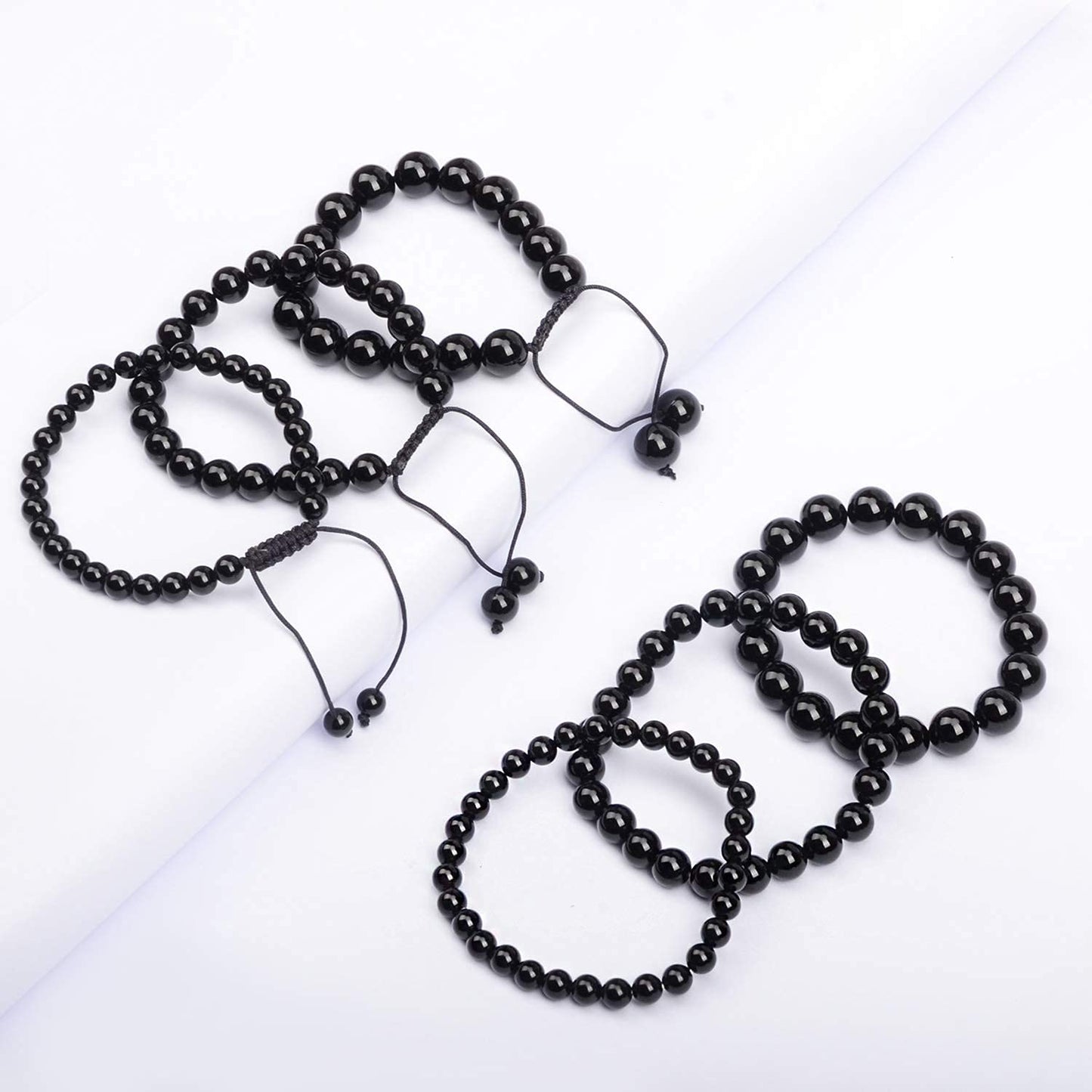 AD Beads Natural Gemstone Round Loose Beads 15" for Bracelet Necklace Earrings Jwelery Making Crafts DIY (10mm, Black Onyx)