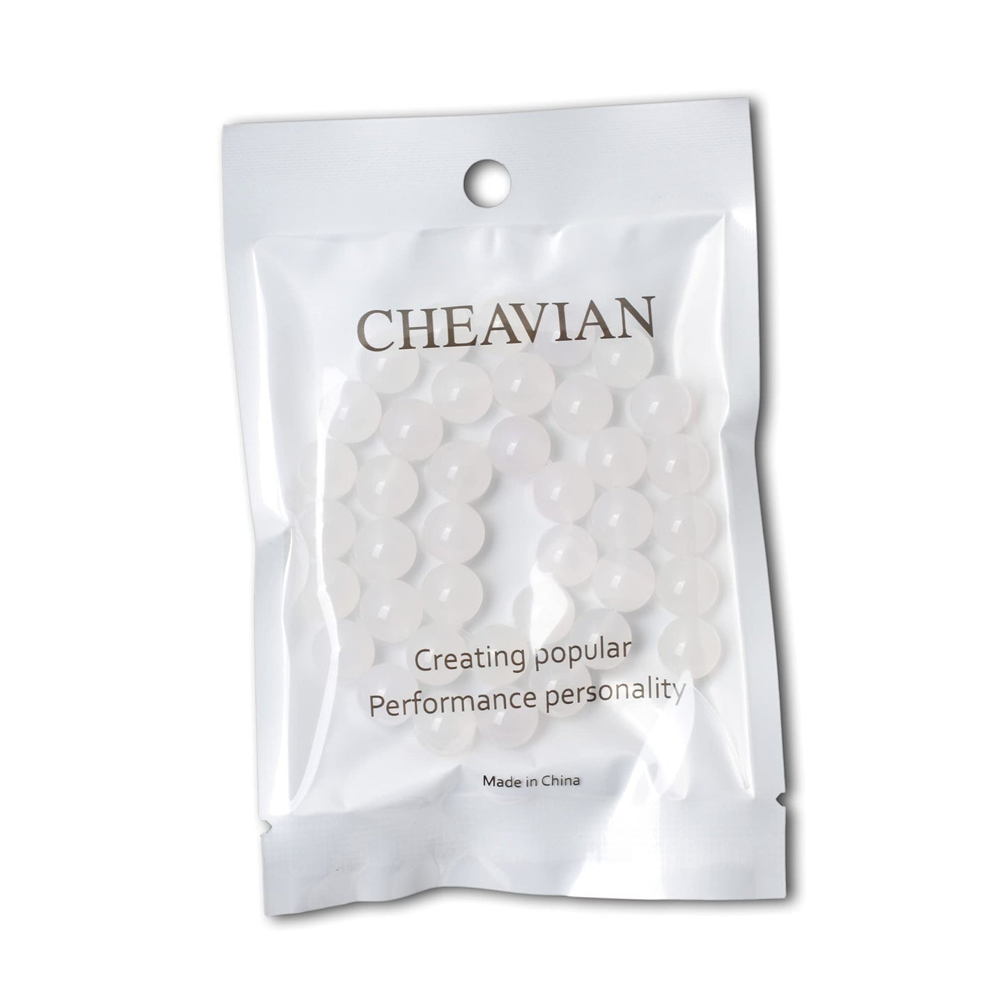 CHEAVIAN 35PCS 10mm Natural White Agate Gemstone Round Loose Beads for Jewelry Making 1 Strand 15"