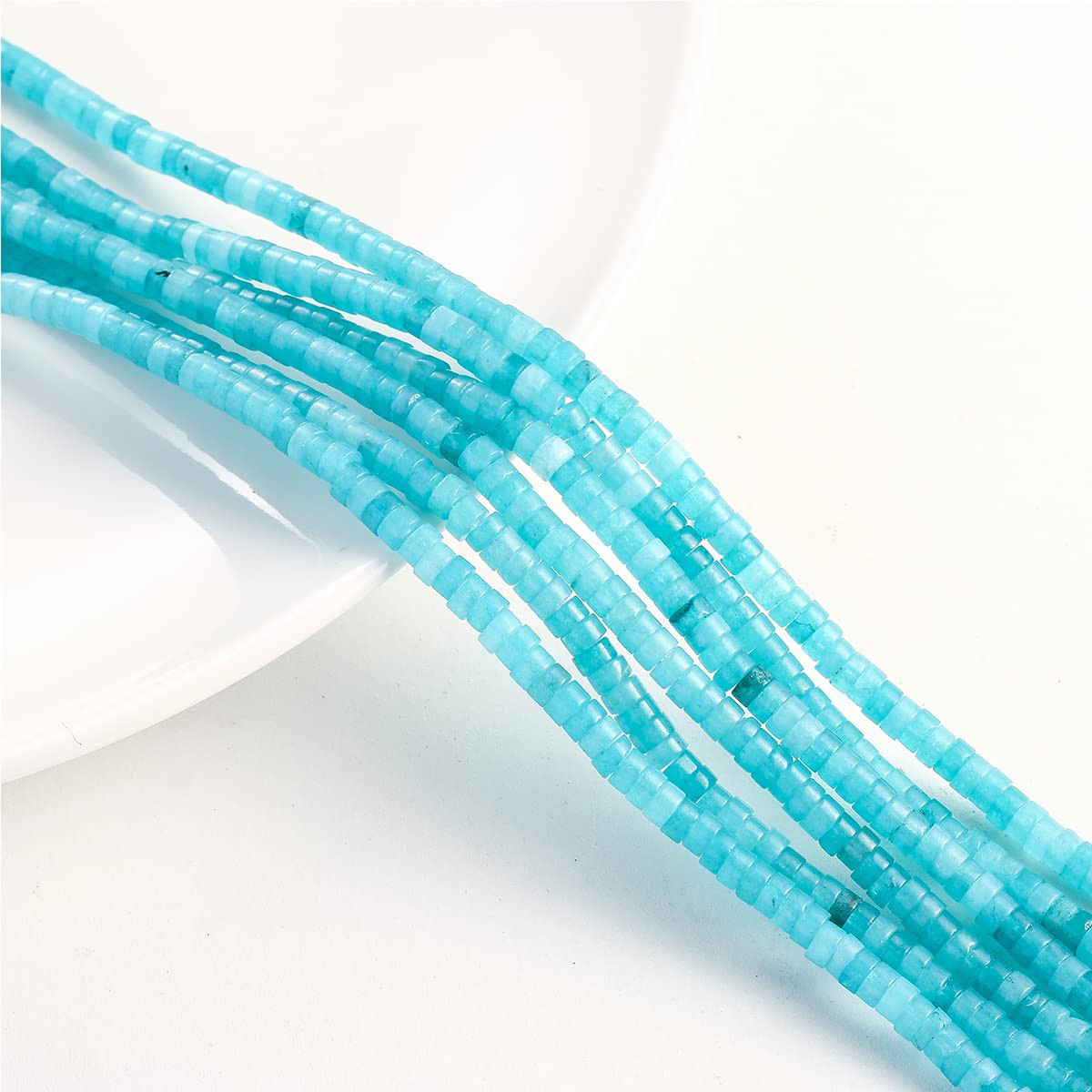Natural Tianhe Stone Spacer Beads 4x2mm 38cm/str Flat Round Loose Semi Gemstone Caps for Making Bracelets Necklace