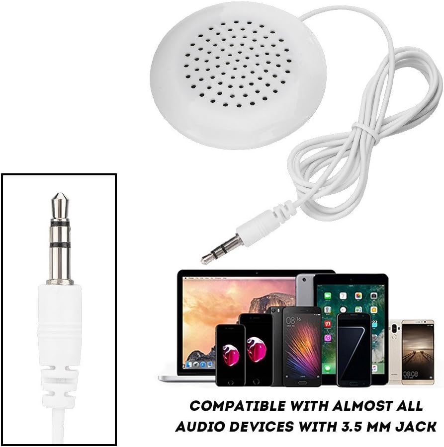 Yosoo Health Gear 3.5mm MP3 Mini Stereo Speaker,Portable Pillow Speaker with HD Soft Sound for Phone CD Player Sleep