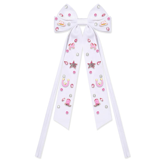 Skiennix Western Hair Accessories - Cowgirl Bow Clips & Cowboy Hat Barrettes | Perfect for Bachelorette Parties