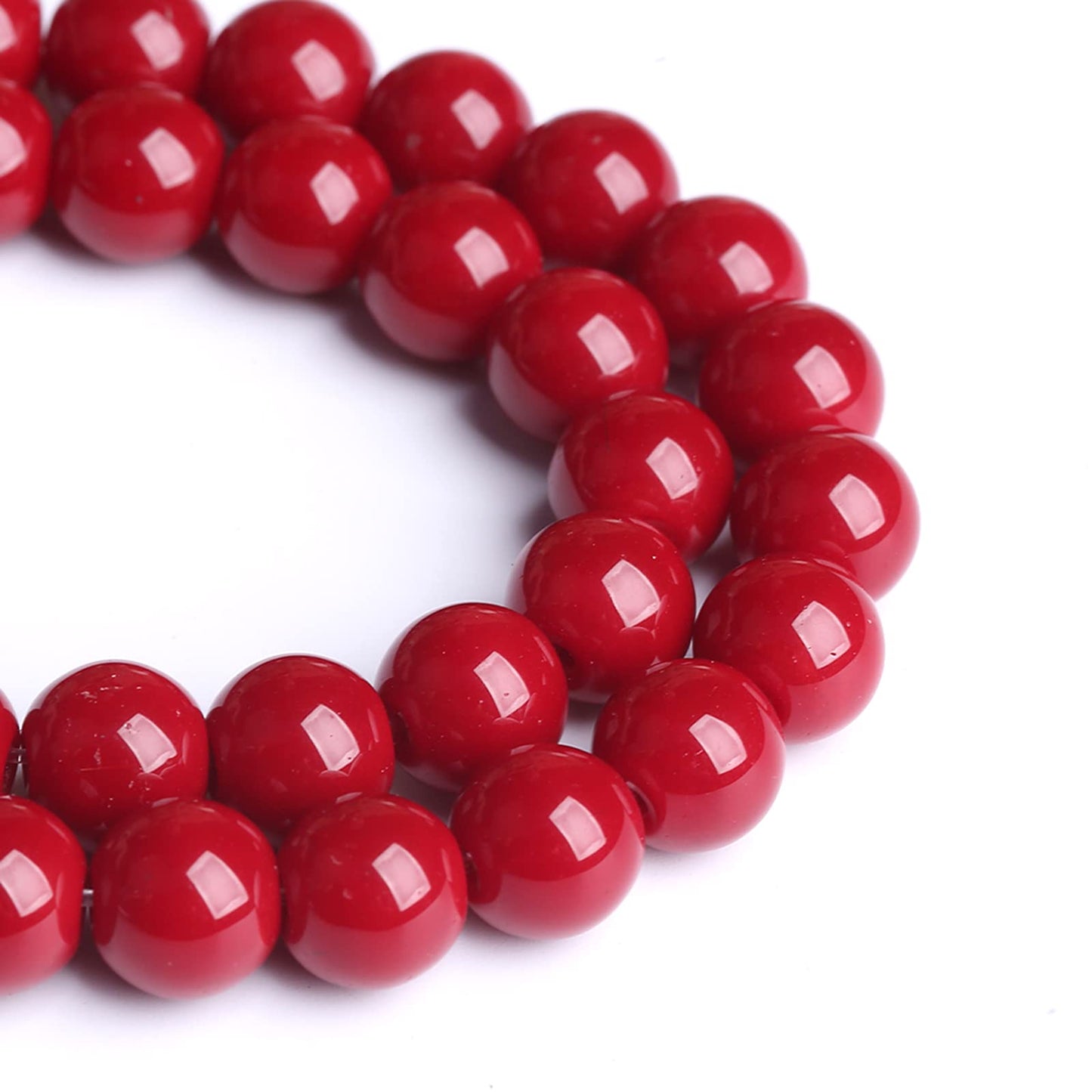8MM 46PCS Dark Red Glass Crystal Loose Beads for Jewelry Making DIY Bracelet