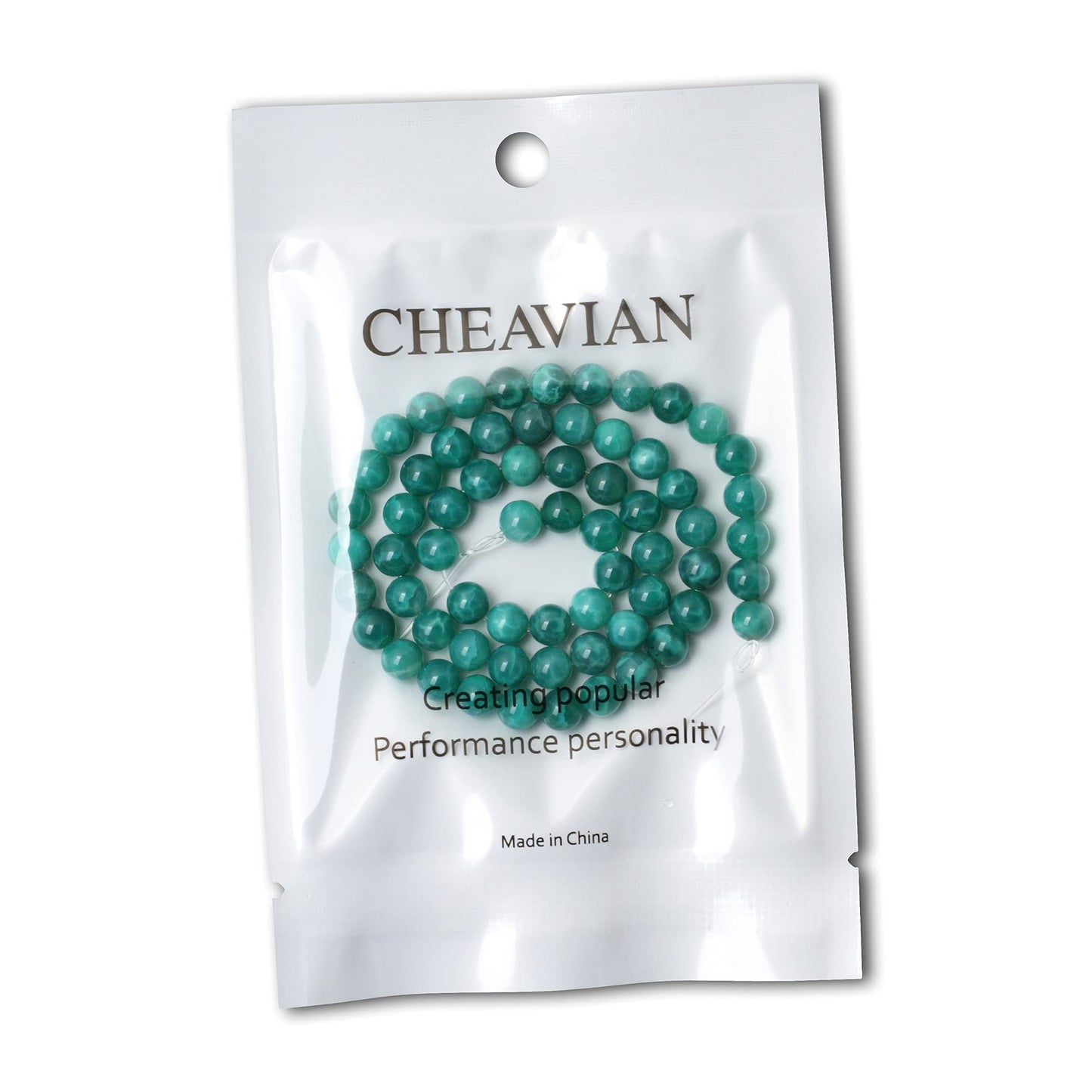 CHEAVIAN 60PCS 6mm Natural Peacock Vein Agate Gemstone Round Loose Beads for Jewelry Making Jewelry Design1 Strand 15"