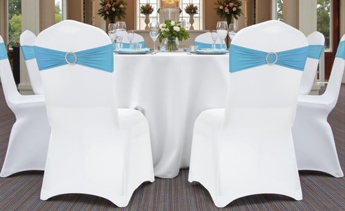 MDS Spandex Chair Sashes - Pack of 200 Universal Elastic Stretch Ties with Buckle for Weddings | Blue