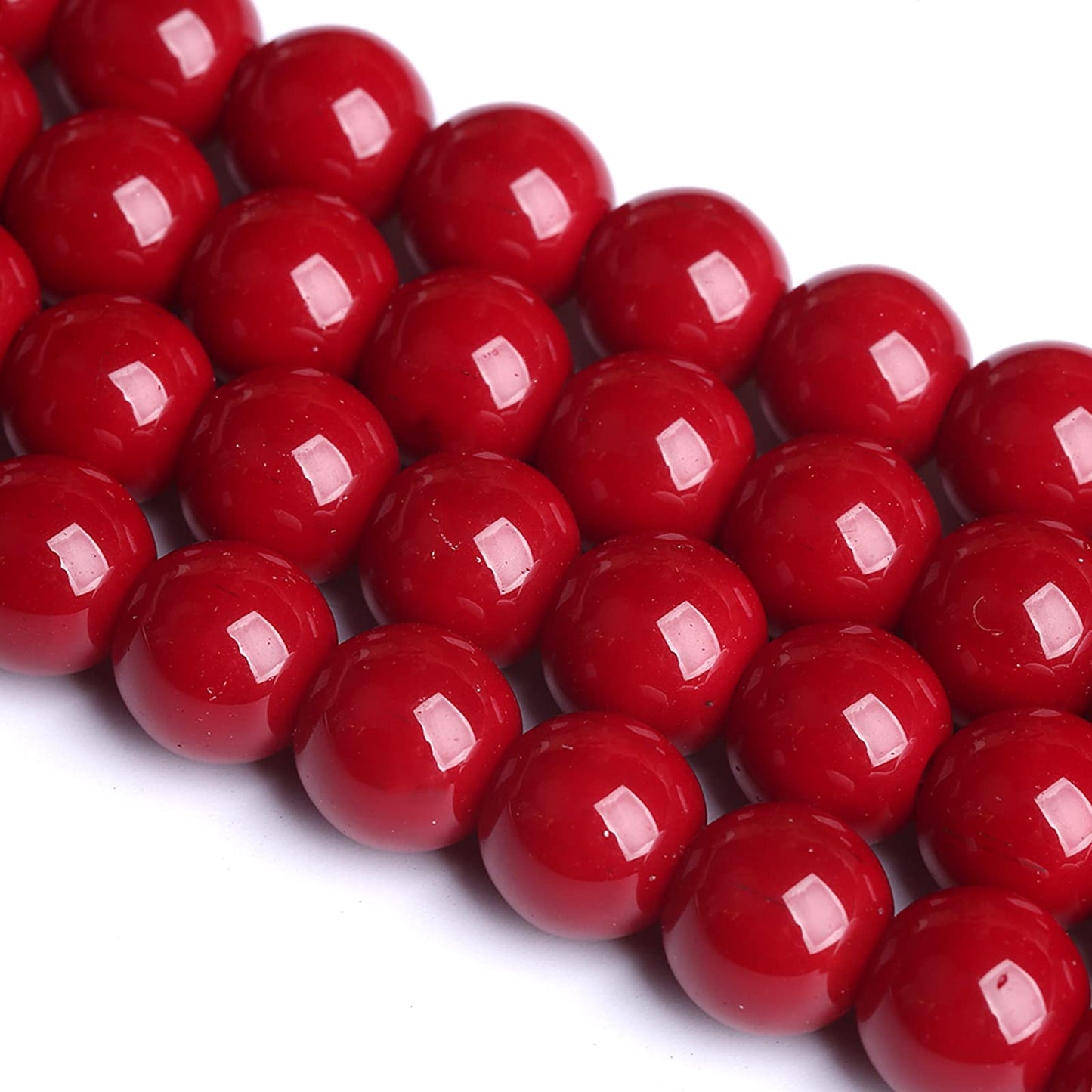 12MM 32PCS Dark Red Glass Crystal Loose Beads for Jewelry Making DIY Bracelet