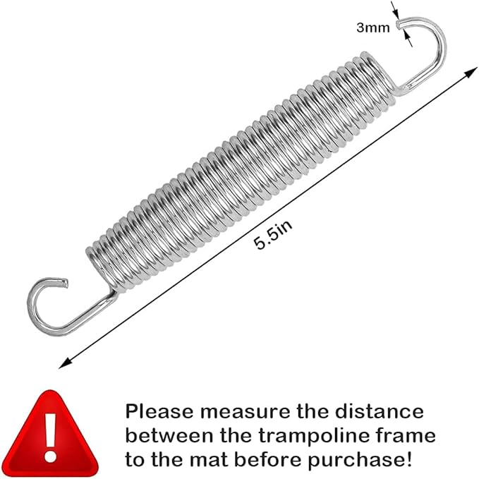 5-1/2" Trampoline Springs, Heavy Duty Stainless Steel High Tensile Replacement Trampoline Springs Set with a Spring Tool for Easy Assembly 16Pcs