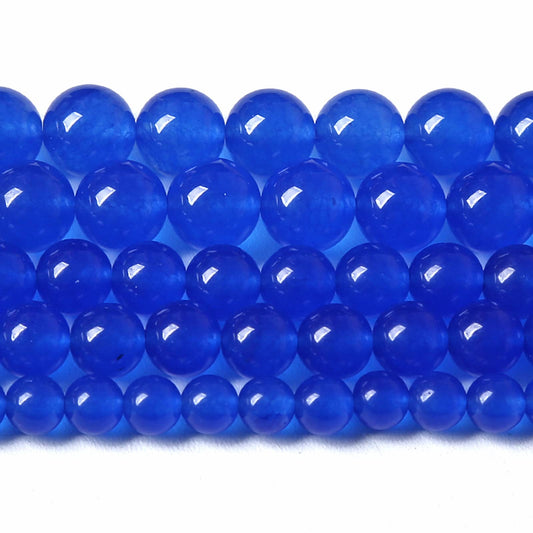 4MM 88PCS Deep Blue Chalcedony Natural Stone Loose Beads for Jewelry Making DIY Bracelet