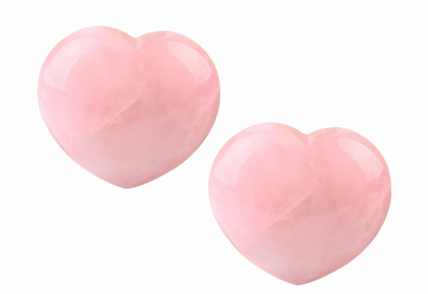 rockcloud Healing Crystal Natural Rose Quartz Heart Love Carved Palm Worry Stone Chakra Reiki Balancing(Pack of 2)