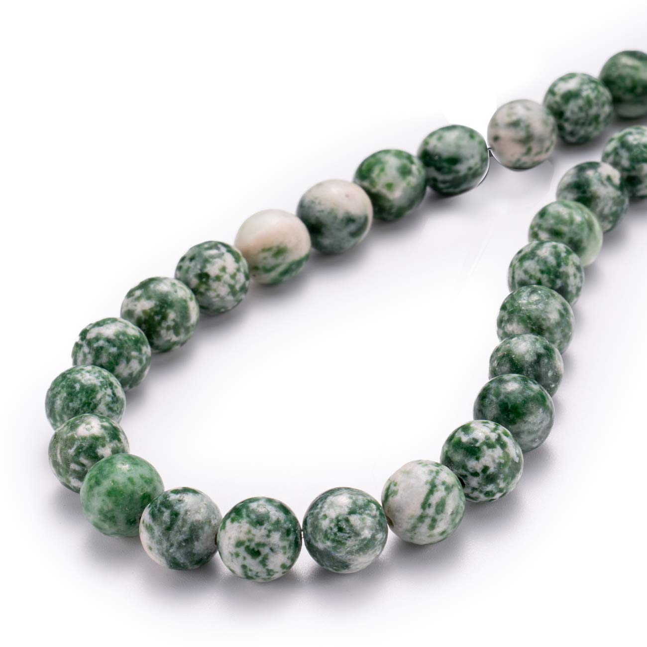 BEADIA Natural African Jade Stone Round Loose Semi Gemstone Beads for Jewelry Making 10MM 38PCS