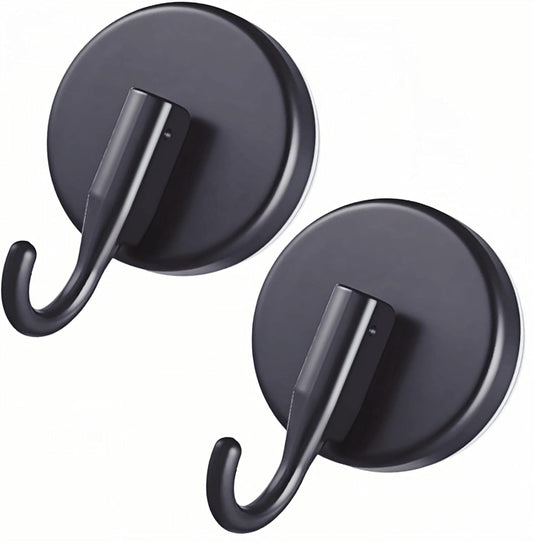 Skiennix Wreath Hanger Suction Hooks - 2 Pack Black Suction Cups for Glass & Metal | Removable Wall Hooks for Holiday Decor