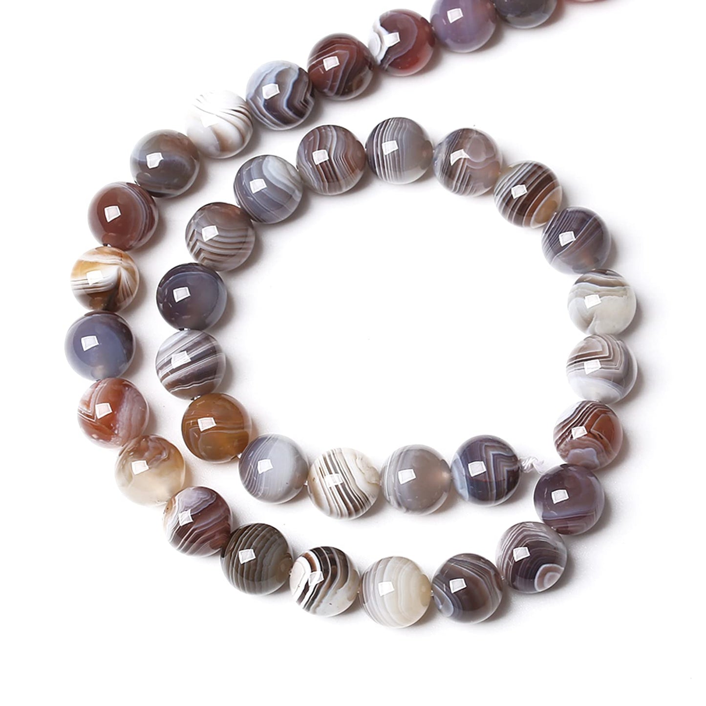 10MM 38PCS Natural Gemstone Stone Botswana Sardonyx Agate Beads for Jewelry Making DIY Bracelet