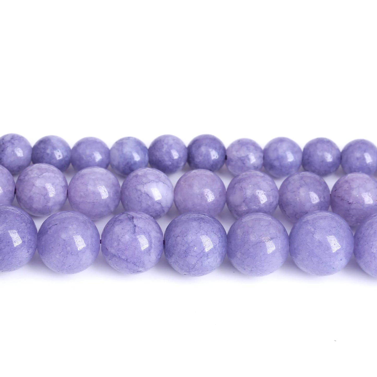 Lavender Purple Chalcedony Natural Stone Beads Gems Round Loose Beads Jewelry Making DIY Bracelet Necklace Accessory 1 Strand 36PCS 10MM 15"