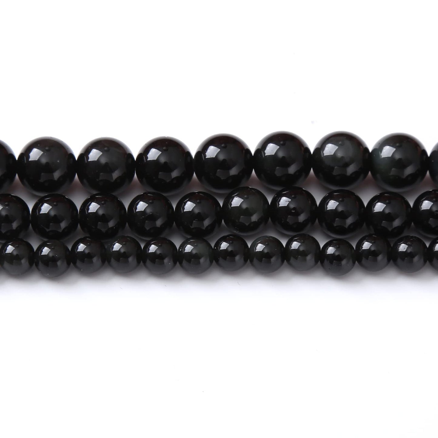 8MM Black Obsidian Round Loose Beads Natural Gem Beads Crystal Energy Stone Beads for Jewelry Making DIY Bracelet Necklace