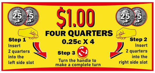 $1 Decal for Big Capsule Vending Machine. Gumball Machine Display Sticker. Northwestern, Beaver, NB, A&A, Oak, LYPC & More. ONE DOLAR Reversible Price Label (25pc) 4 X 0.25 - Vending Machine Supplies