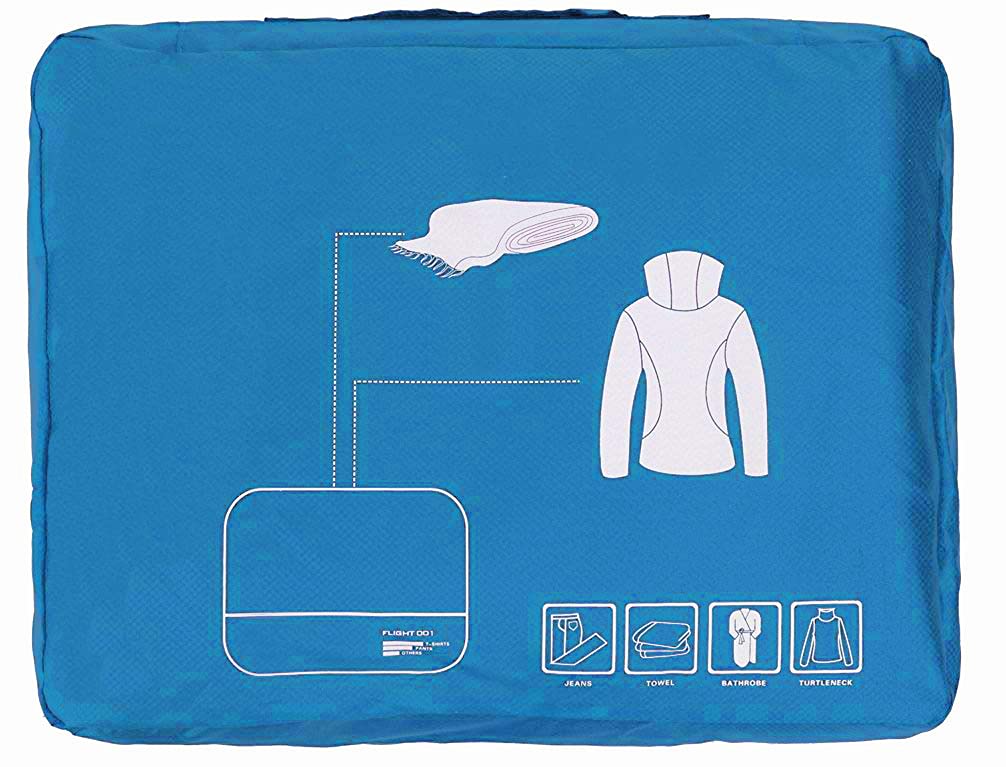 Packing Cubes Set Travel Luggage Organizers Suitcase Lightweight Accessories (Sky Blue)