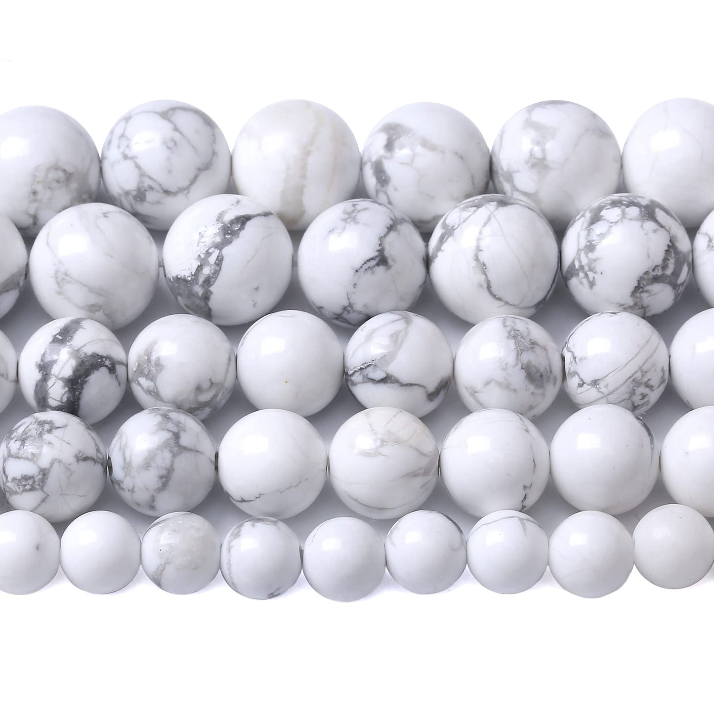 6MM 60PCS Natural Stone White Howlite Turquoise Crystal Beads for Jewelry Making DIY Bracelet