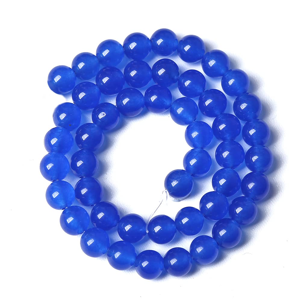 12MM 32PCS Deep Blue Chalcedony Natural Stone Loose Beads for Jewelry Making DIY Bracelet