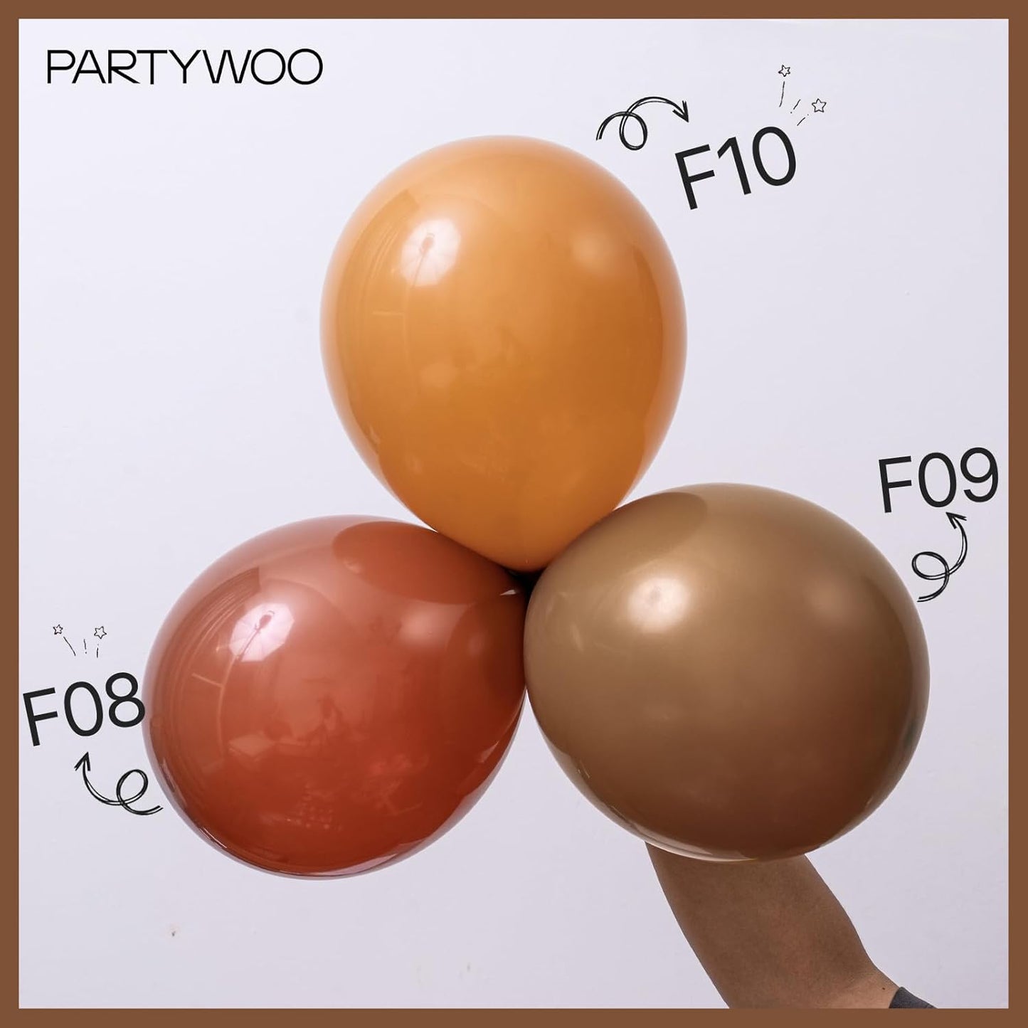 PartyWoo Brown Balloons - 100 Pcs Boho Neutral Coffee Balloon Arch Kit | 18", 12", 10", 5" Sizes for Weddings & Parties