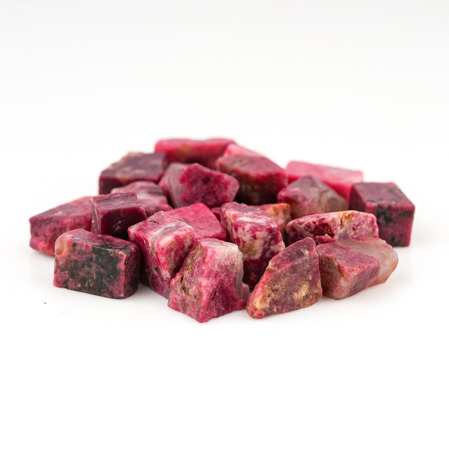 ColouredRocks 100 carats Thulite Crystals, Raw Stones, Rough Gemstones, Jewelry Making Supply, Cabbing, Polishing, Cutting, DIY, Crafts (20pcs) (8-12mm)