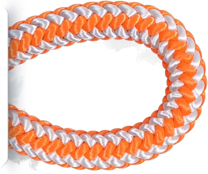 Pelican Rope 16-Strand 1/2 in (12.7 mm) Arborist-16™ Rope - 5400 lbs MBS - Static Climbing Rope - Rescue Operations - High Visibility - 200 ft - Tight Spliced Eye - Orange/White - Made in The USA