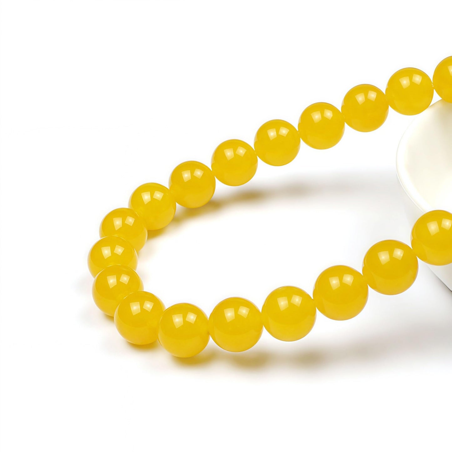 MJDCB Natural Yellow Jade Round Loose Beads for Jewelry Making DIY Bracelet Necklace(4mm)