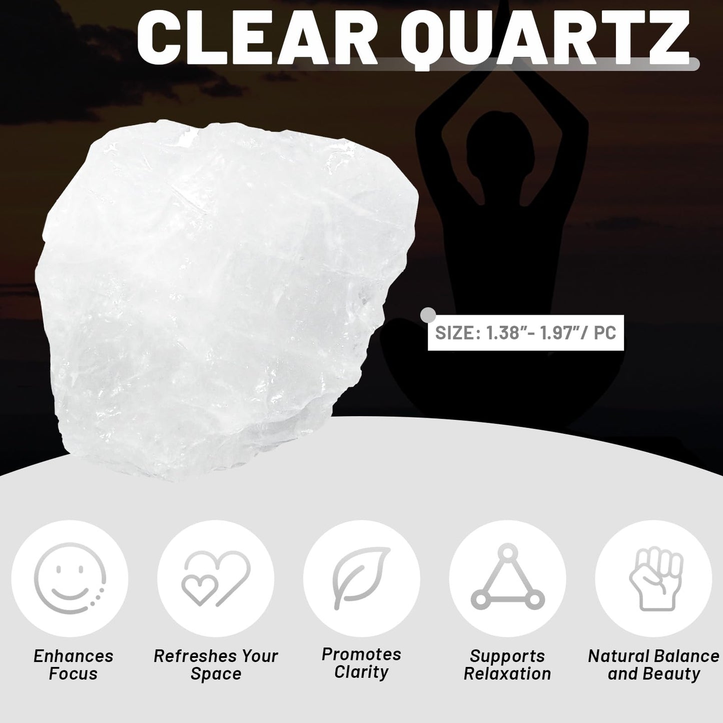 1.1lb Bulk Raw Clear Quartz Stone Rough Crystal-Natural Clear Quartz Raw Stones Crystal for Tumbling, Cabbing, Fountain Rocks, Decoration,Polishing, Wire Wrapping, Wicca & Reiki Crystal Healing