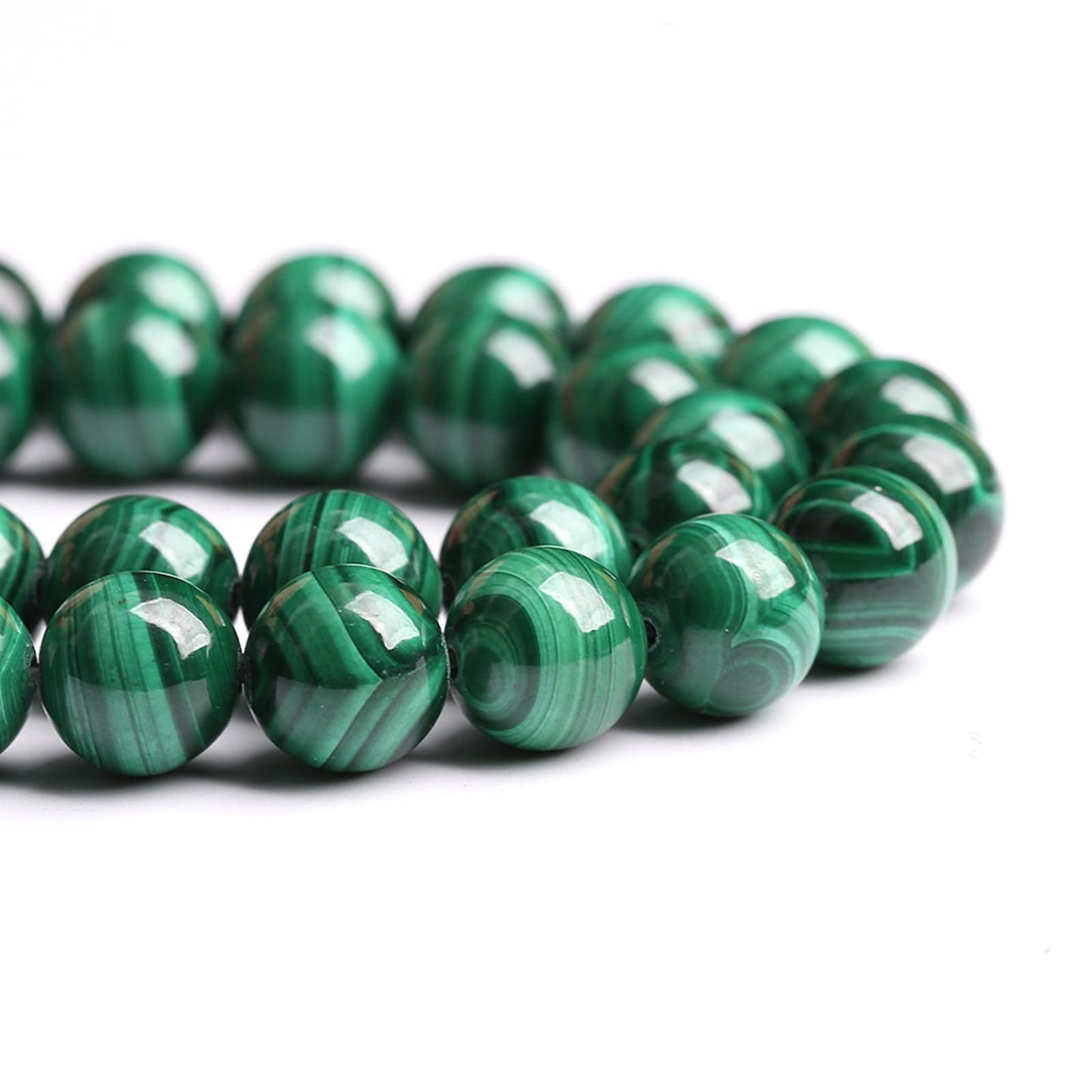 10MM 19PCS Natural Stone Green Malachite 3A Grade Gemstone Loose Beads for Jewelry Making DIY Bracelet