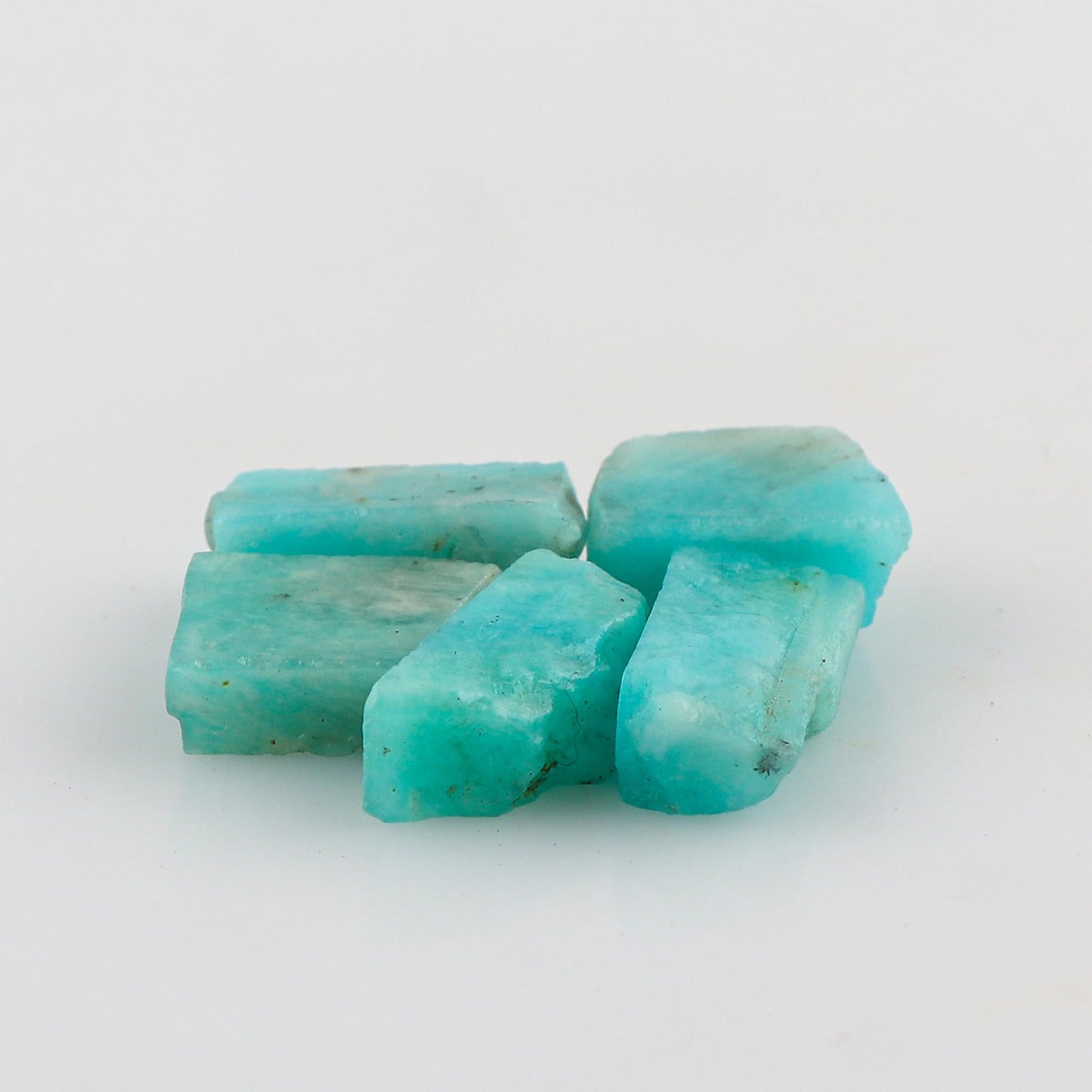 CRYSTALINES 5pcs Natural Raw Amazonite Gemstone, Wholesale Rough Crystals, Bulk Loose Stones Supplies, DIY Artisan Craft-Jewelry Making, Wire Wrapping, Gem Collection