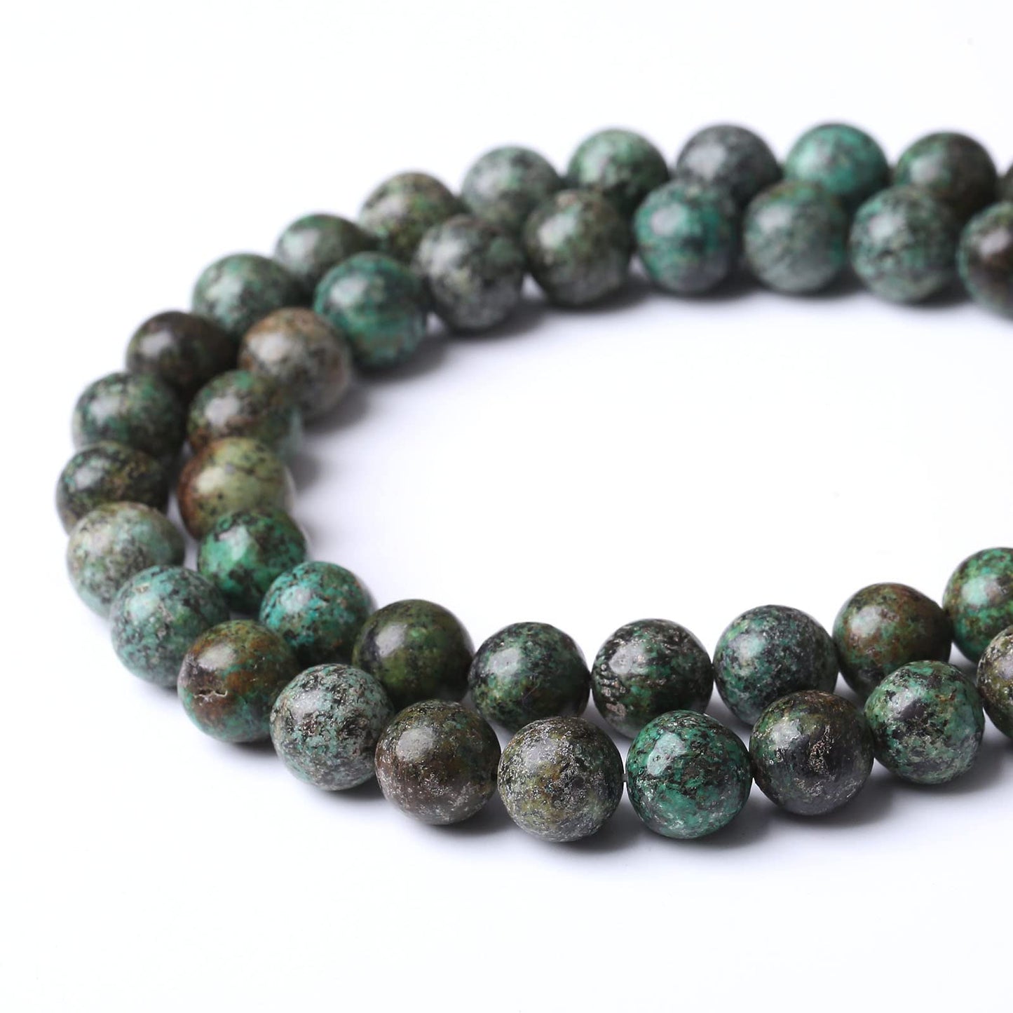 African Turquoises Stone Natural Stone Beads Gems Round Loose Beads Jewelry Making DIY Bracelet Necklace Accessory 1 Strand 32PCS 12MM 15"