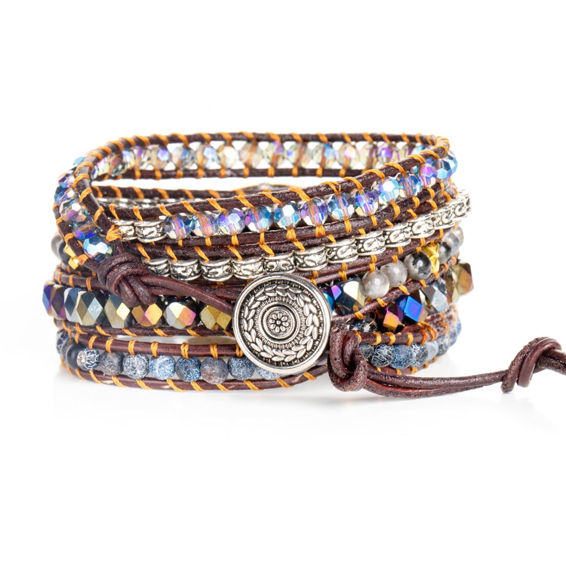 YGLINE Healing Black Omyx Wrap Bracelet(Oynx)