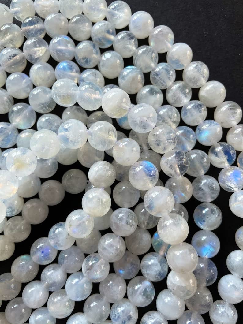 Natural White Moonstone Gemstone Round Loose Beads in 15.5" Strand (6mm)