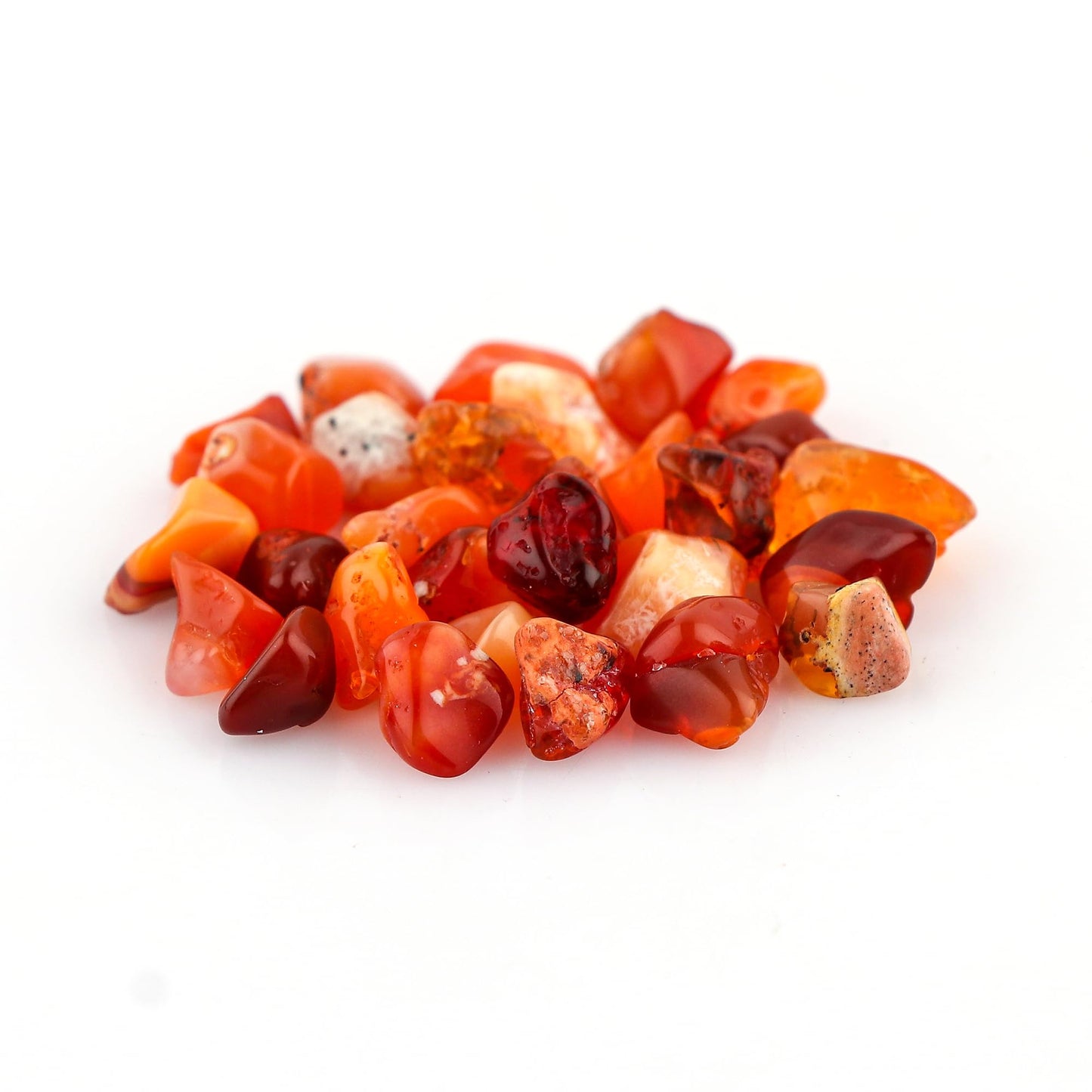 CRYSTALINES 100cts Wholesale Natural Raw Mexican Fire Opal Gemstone, Polished Rough Stone, Bulk Loose Supplies for Jewelry Making, Healing Crystals, Wire Wrapping, Gem Collection, 24-28pcs