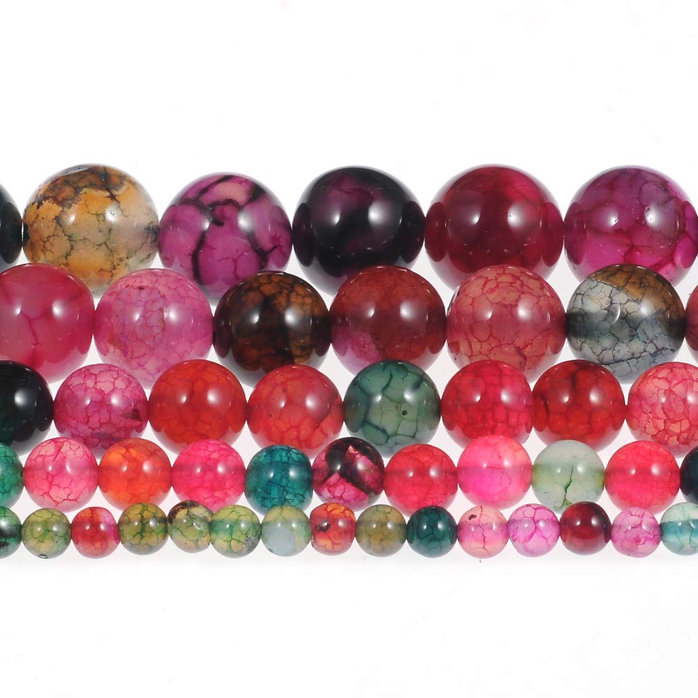 Stone Beads 12mm Multi-Color Tourmaline Gemstone Round Loose Beads Crystal Energy Stone Healing Power for Jewelry Making DIY,1 Strand 15"
