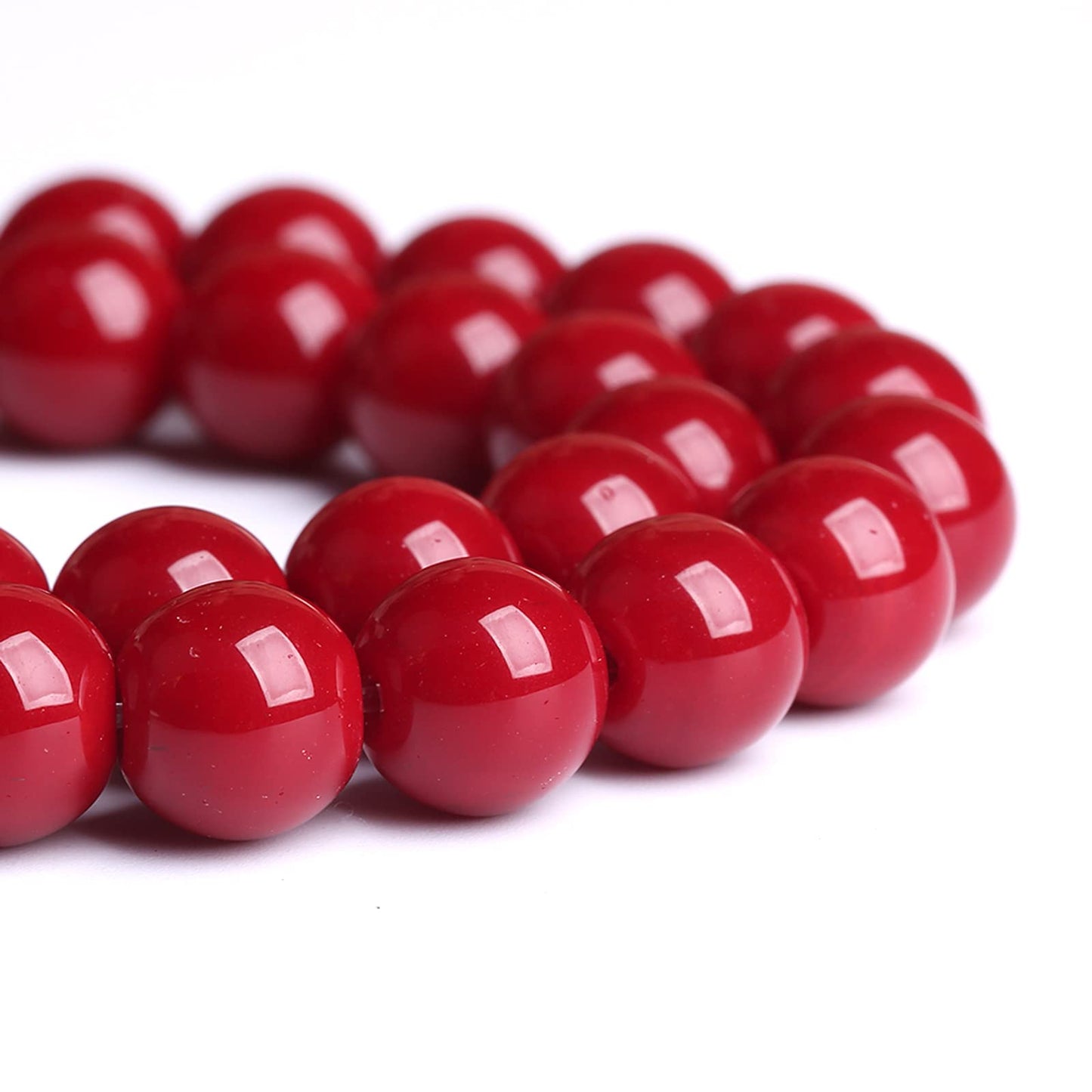 12MM 32PCS Dark Red Glass Crystal Loose Beads for Jewelry Making DIY Bracelet
