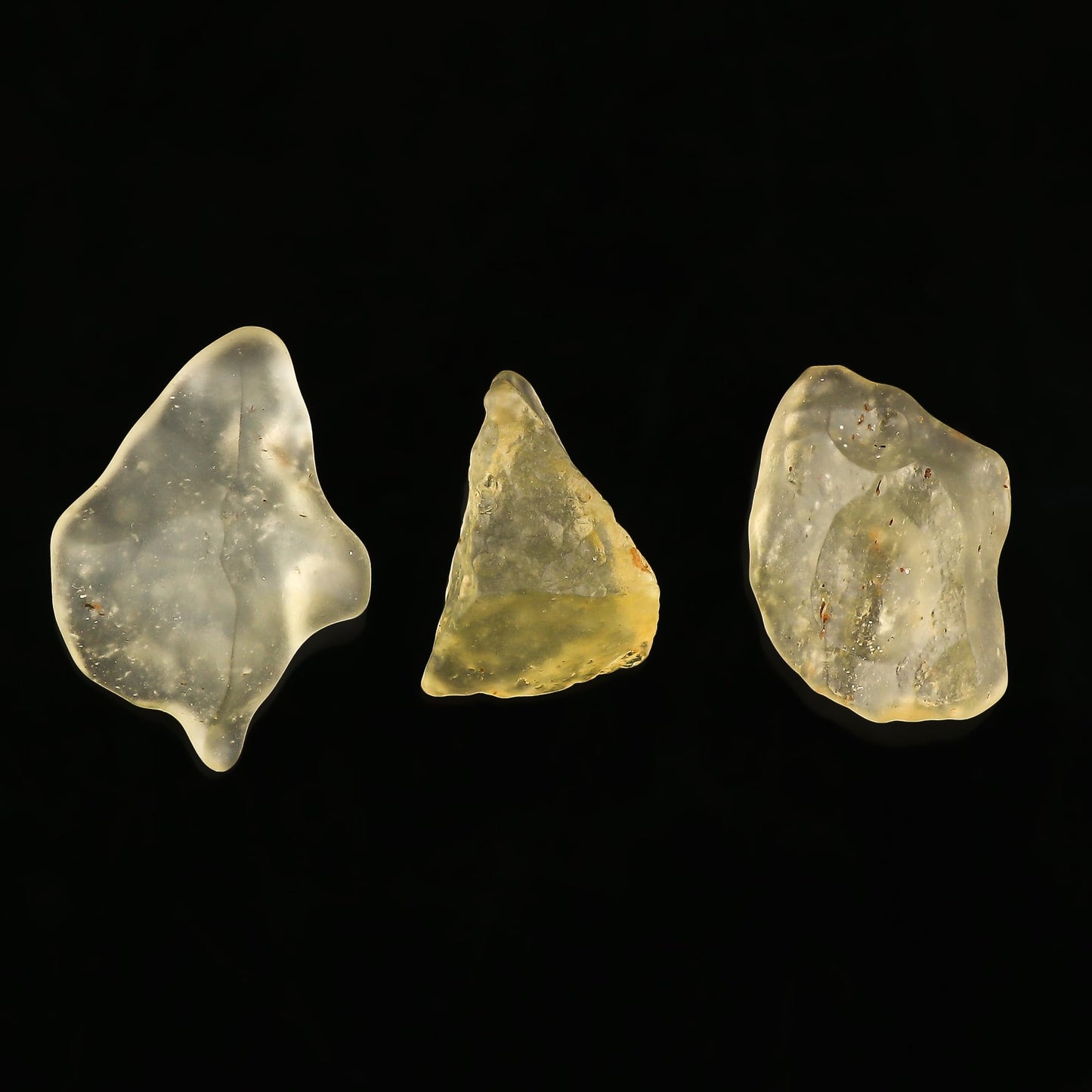 CRYSTALIS (8.5gm) (3pcs) Raw Libyan Desert Glass/Natural Golden Tektite, Rare Loose Gemstone Wholesale Bulk Rough Jewelry Making Supply, Wire Wrapping, DIY, Gem Collectibles (14-20mm)