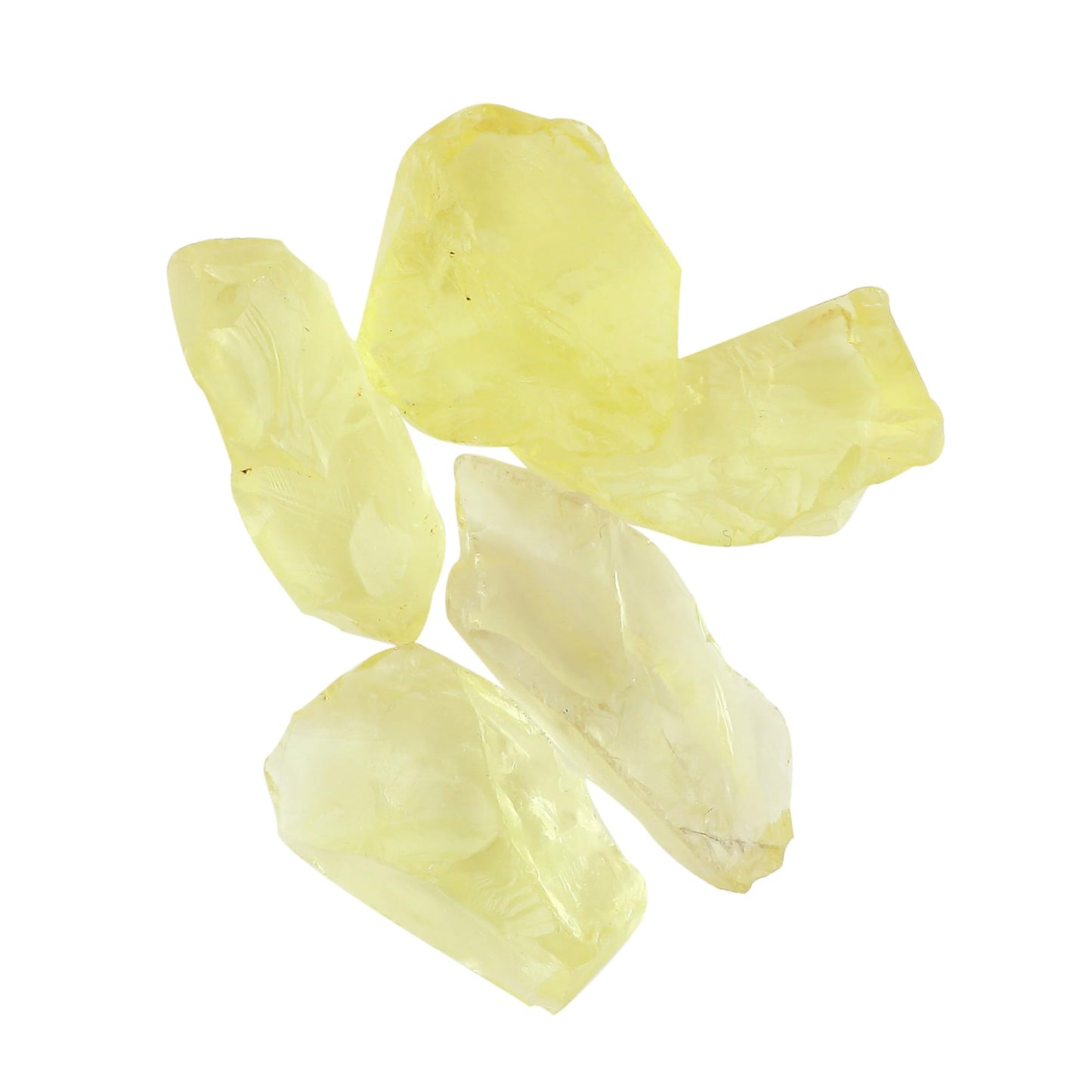 CRYSTALINES 5pcs Genuine Raw Lemon Quartz Gemstones, Wholesale Rough Crystals, Bulk Loose Rocks Supplies, DIY-Jewelry Making, Assorted Stones, Wire Wrapping, Gem Collection